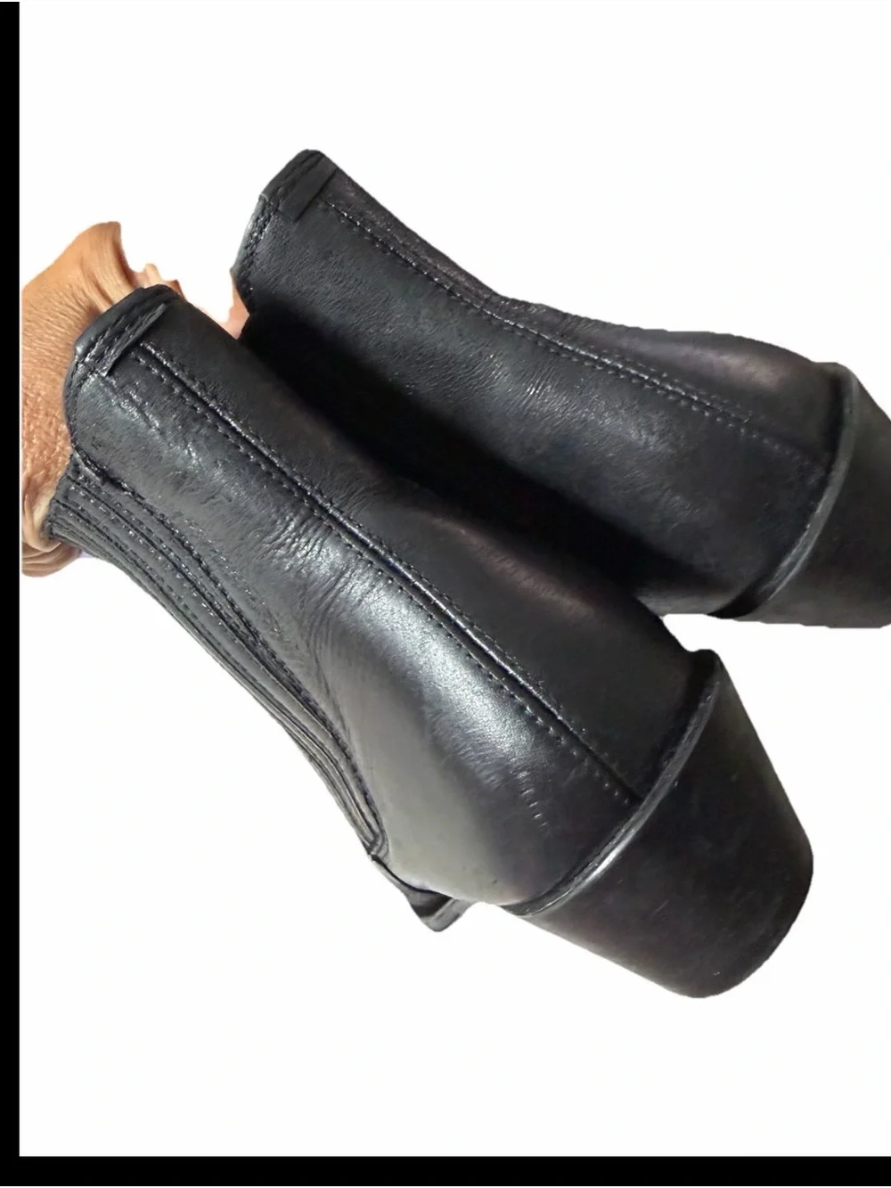 Zara Black Pointed-Toe Feau Leather Ankle Boots EU40 US 9.5 - Picture 6 of 12